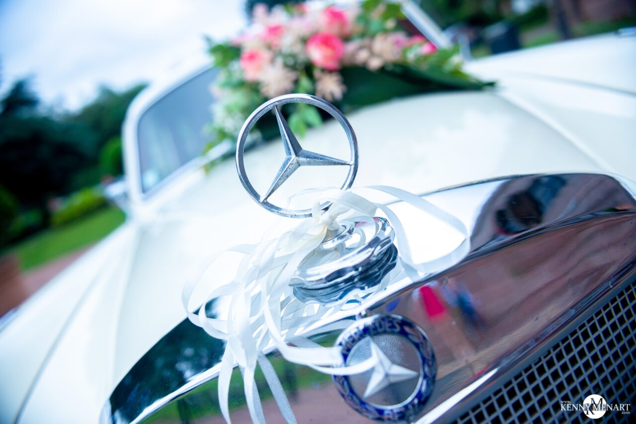Mercedes voiture de mariage blanche